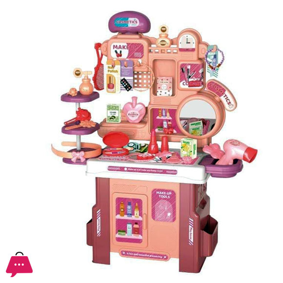 Plastic Prented Play 42 Pcs Kids Vanity Table Toys Pretend Makeup Toys Fashion Set Toy Table Beauty Saloon Play Set for Girls
