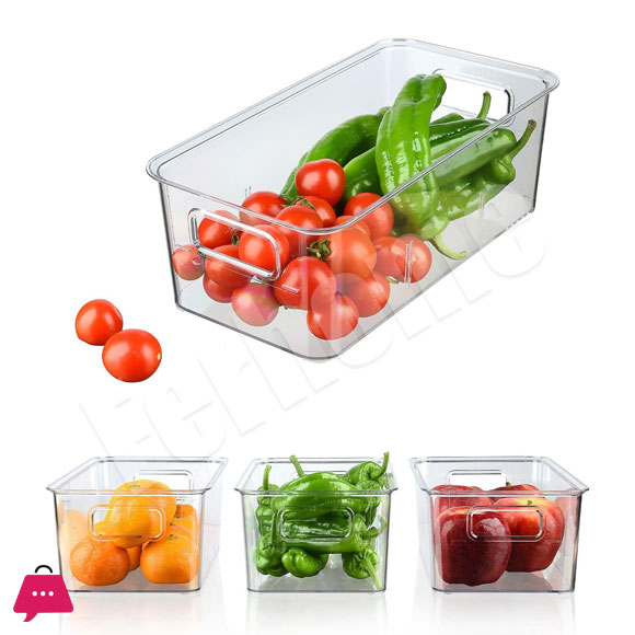 Refrigerator Organizer Set of 3 Kitchen Compartment Containers