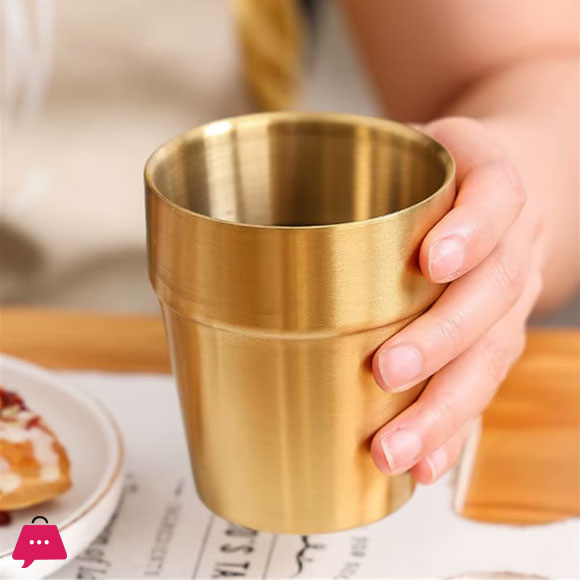 Stainless Gold Steel Glass 350ml