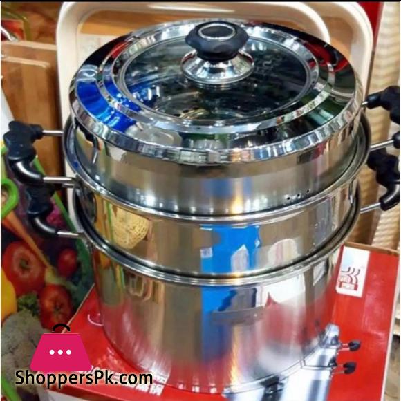 Three Layer Stainless Steel Steamer Stock Pot 32 CM