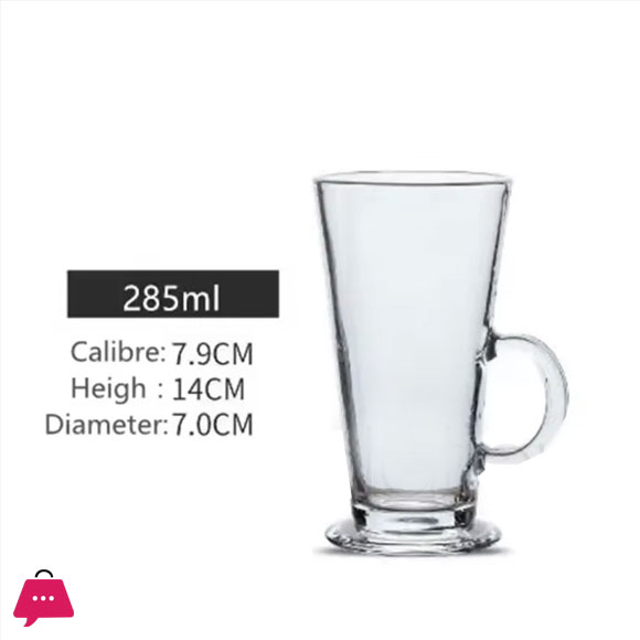 Danny Home Tall Costa Latte Glass Juice Cocktail Mug Set of 2