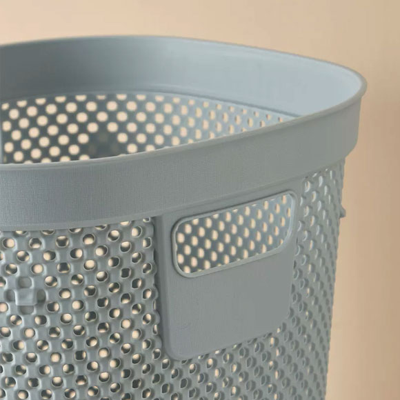 Textured Waste- Bin with Handles - 27x26x30 cm