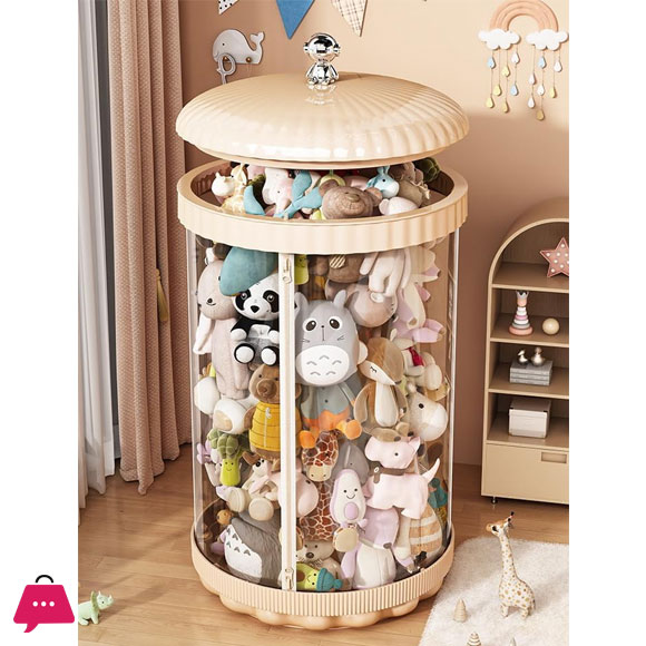 Toy Storage Tube with Zipper Toy Storage Bucket Toy Box