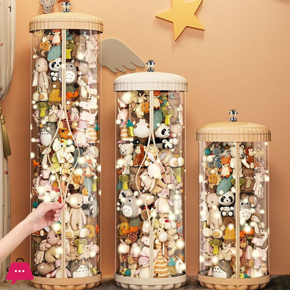 Toy Storage Tube with Zipper Toy Storage Bucket Toy Box
