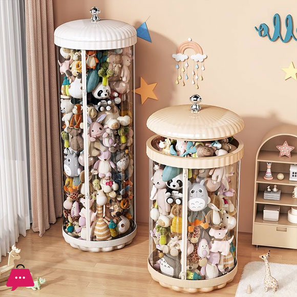 Toy Storage Tube with Zipper Toy Storage Bucket Toy Box