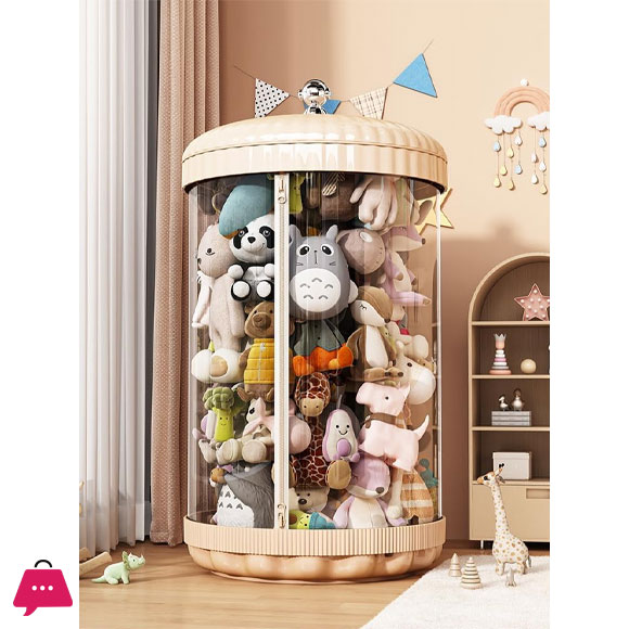 Toy Storage Tube with Zipper Toy Storage Bucket Toy Box