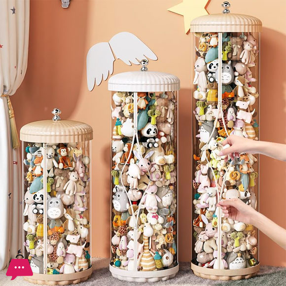 Toy Storage Tube with Zipper Toy Storage Bucket Toy Box