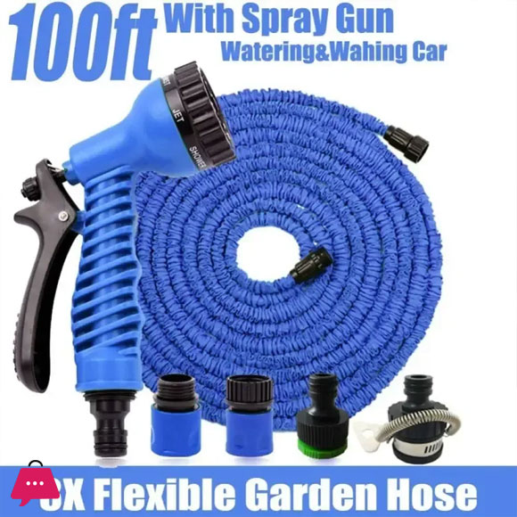 100ft 30M Expandable Flexible Magic Water Hose Pipe With Spray Nozzle Garden Hose