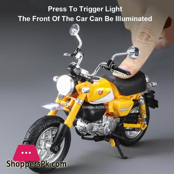 1:12 Honda Monkey Alloy Toy Motorcycle Model Car with Sound Light Rear Wheel Suspension Motorbikes Vehicle Models for Children