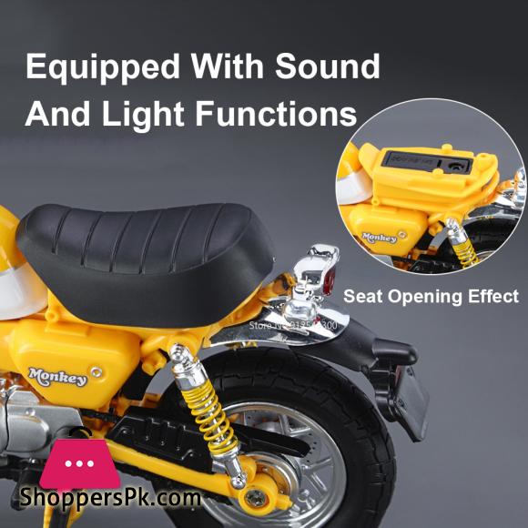 1:12 Honda Monkey Alloy Toy Motorcycle Model Car with Sound Light Rear Wheel Suspension Motorbikes Vehicle Models for Children
