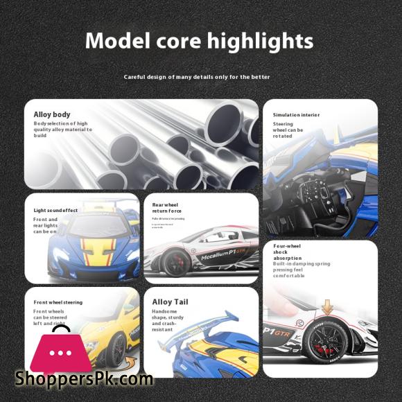1:22 McLaren P1 GTR Supercar Alloy Metal Diecast Model Car Sound & Light