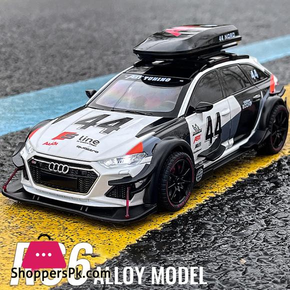 1:24 Audi RS6 DTM Modified Vehicle Alloy Die Cast Toy Car Model Sound and Light