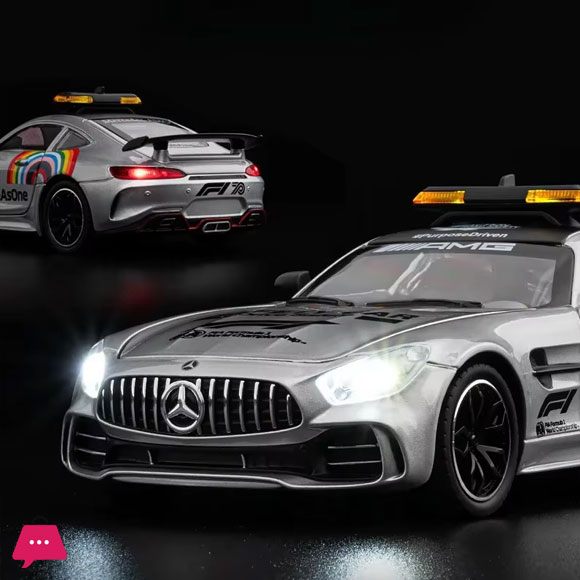 1:24 Mercedes-Benz AMG GT F1 Safety Car Alloy Car Model Sound And Light Pull Back Toy Car