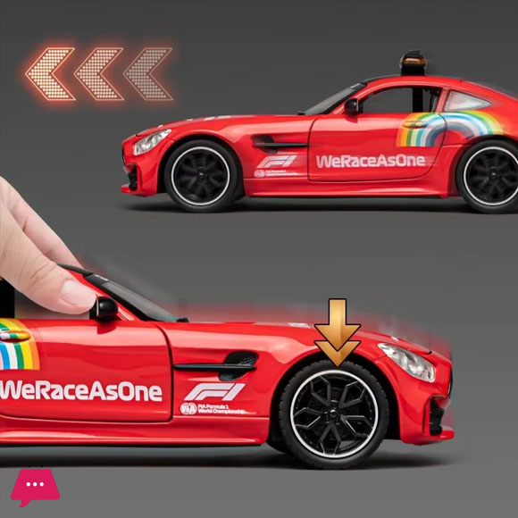 1:24 Mercedes-Benz AMG GT F1 Safety Car Alloy Car Model Sound And Light Pull Back Toy Car