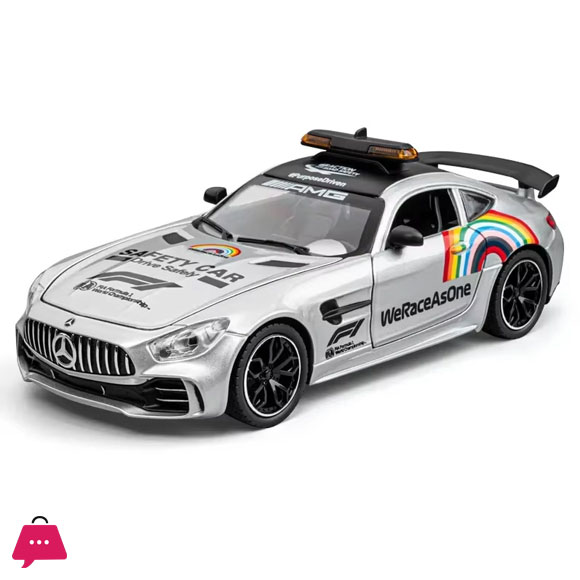 1:24 Mercedes-Benz AMG GT F1 Safety Car Alloy Car Model Sound And Light Pull Back Toy Car