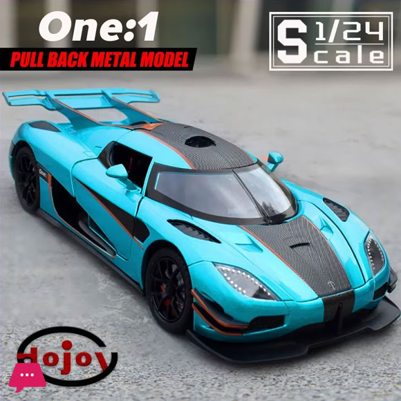 1:24 Scale Koenigsegg One:1 Supercar Diecast Alloy Car Model Sound and Light