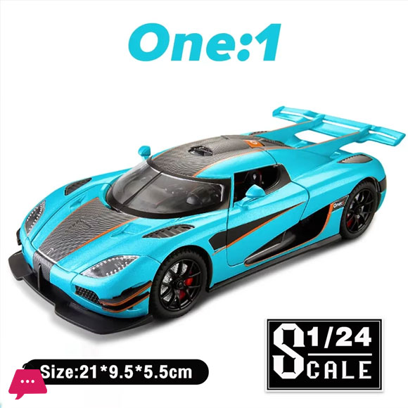 1:24 Scale Koenigsegg One:1 Supercar Diecast Alloy Car Model Sound and Light
