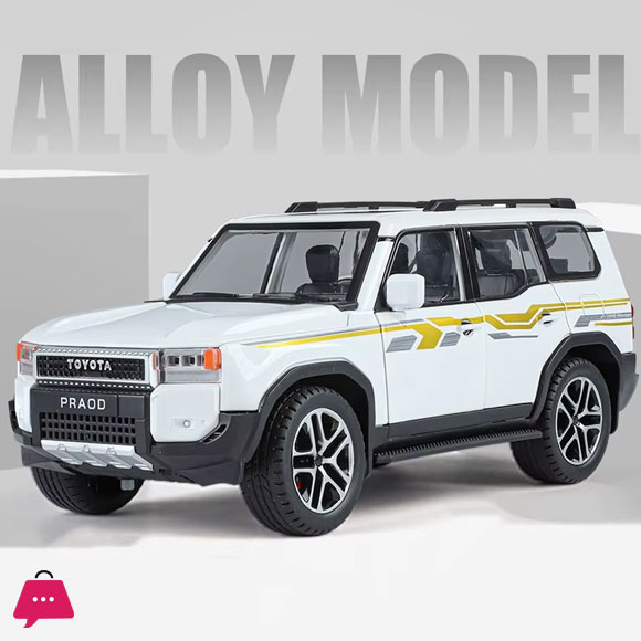 1:24 Toyota PRADO Land Cruiser Lc250 Alloy Car Model Diecast Metal Toy Off-road Vehicle Car Model Sound and Light
