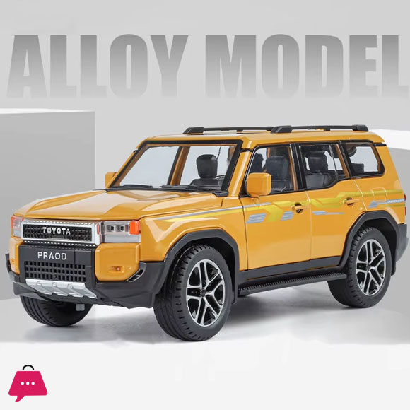 1:24 Toyota PRADO Land Cruiser Lc250 Alloy Car Model Diecast Metal Toy Off-road Vehicle Car Model Sound and Light