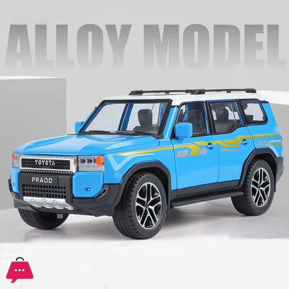 1:24 Toyota PRADO Land Cruiser Lc250 Alloy Car Model Diecast Metal Toy Off-road Vehicle Car Model Sound and Light