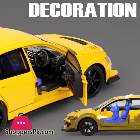 1:32 JDM Mitsubishi Lancer Evolution Alloy Muscle Car Model Sound and Light Pull Back Childrens Toy Collectibles Birthday gift