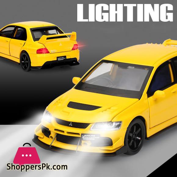 1:32 JDM Mitsubishi Lancer Evolution Alloy Muscle Car Model Sound and Light Pull Back Childrens Toy Collectibles Birthday gift