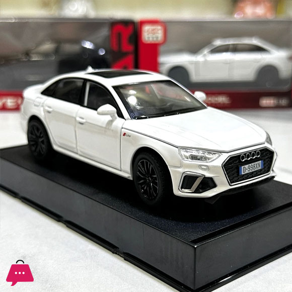 1:32 Audi A4 Alloy Car Diecast Model Rubber Tire Vehicle with Light Sound