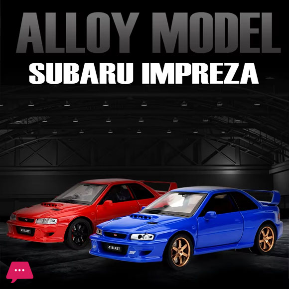1:32 Subaru Impreza STI WRX Alloy Model Car Toy Diecasts Metal Casting Sound and Light Car