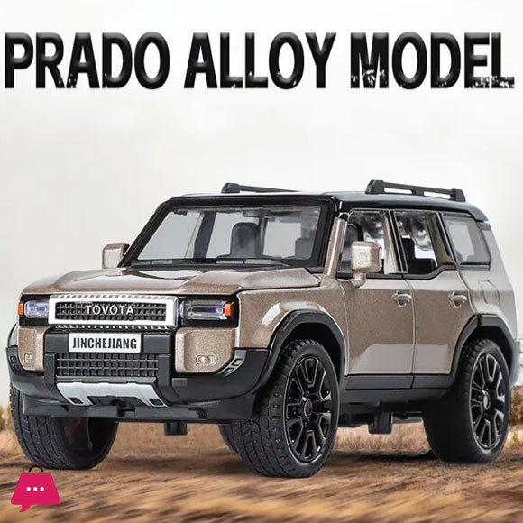 1:32 Toyota Land Cruiser Prado SUV Alloy Die Cast Toy Car Model Sound and Light Childrens Toy Collectibles