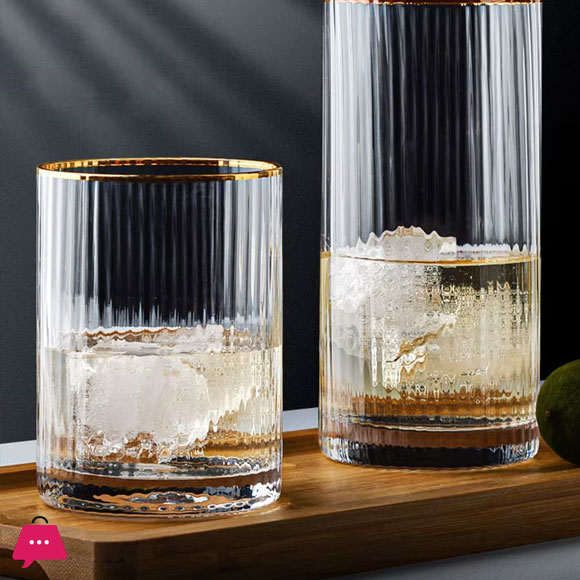 ROSSEL Crystal Self Linning Easy Grip Drink Glass Set of 6