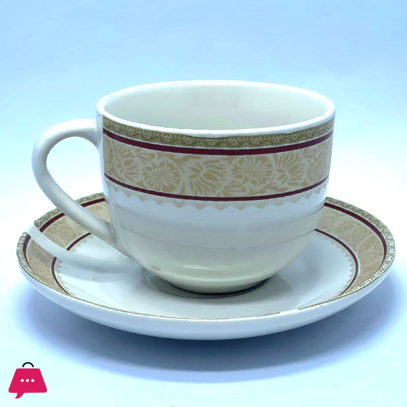 Bone Cup & Saucer Set of 6 Pieces