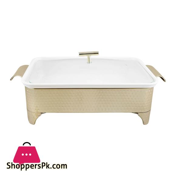 Brilliant Rectangular Casserole Serving Dish With Candle Stand Buffet Food Warmer 15 Inch