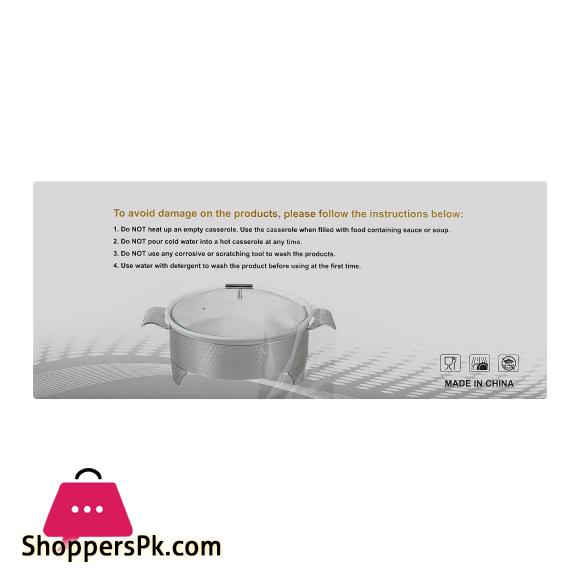 Brilliant Round Casserole Serving Dish With Candle Stand Buffet Food Warmer 12 Inch