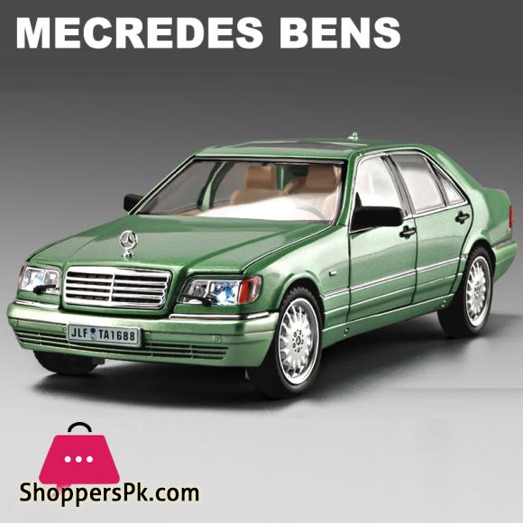 Diecast 1:24 Benzs Vintage W140 320SEL Alloy Car Model Simulation Toy Vehicle Sound Light