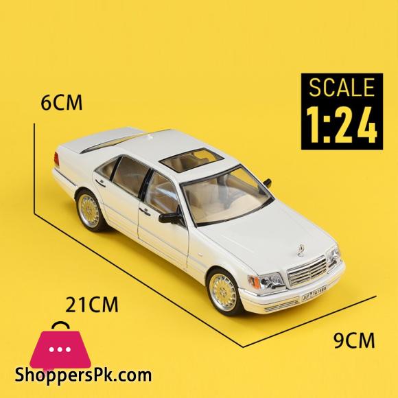 Diecast 1:24 Benzs Vintage W140 320SEL Alloy Car Model Simulation Toy Vehicle Sound Light