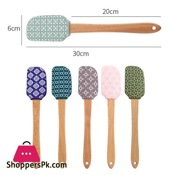 Geometric Silicone Spatula Cake Scraper Cream Mixing Spatula Kitchen Gadgets Heat-Resistant Utensils Cake Brush Kitchen Tools