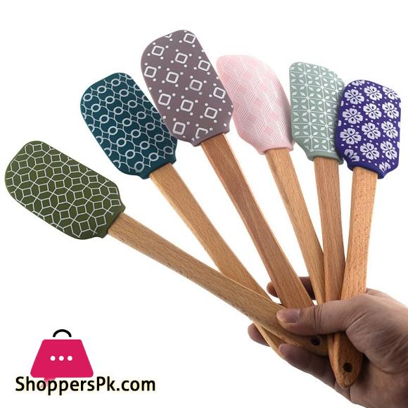 Geometric Silicone Spatula Cake Scraper Cream Mixing Spatula Kitchen Gadgets Heat-Resistant Utensils Cake Brush Kitchen Tools