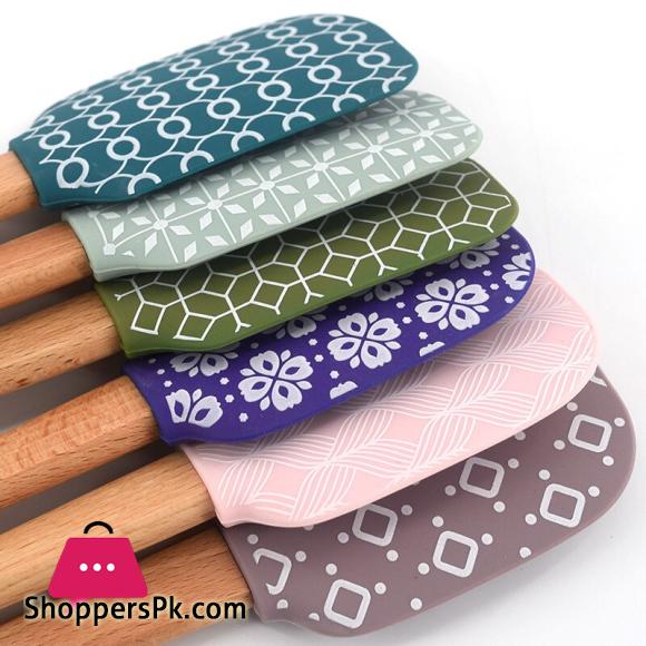 Geometric Silicone Spatula Cake Scraper Cream Mixing Spatula Kitchen Gadgets Heat-Resistant Utensils Cake Brush Kitchen Tools