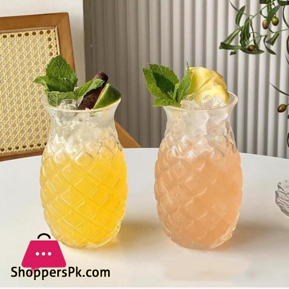 Pineapple Cocktail Glass Multi-Use Juice Glass High Borosilicate Glass for Home 140z