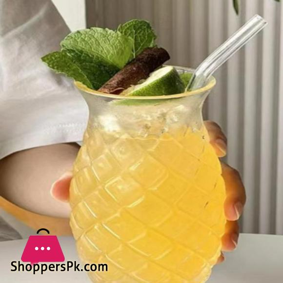 Pineapple Cocktail Glass Multi-Use Juice Glass High Borosilicate Glass for Home 140z