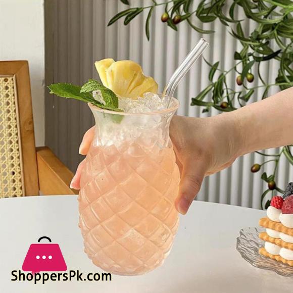 Pineapple Cocktail Glass Multi-Use Juice Glass High Borosilicate Glass for Home 140z