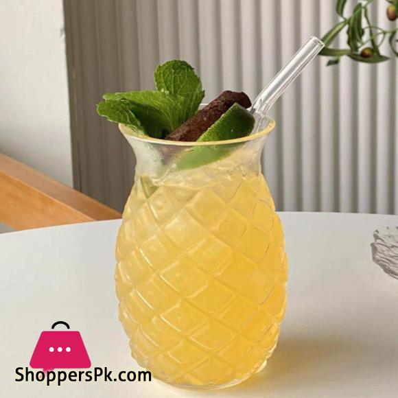 Pineapple Cocktail Glass Multi-Use Juice Glass High Borosilicate Glass for Home 140z