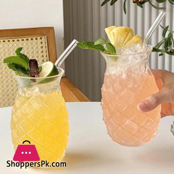 Pineapple Cocktail Glass Multi-Use Juice Glass High Borosilicate Glass for Home 140z