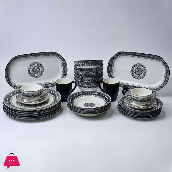 Porcelain Breakfast Set 44 Pieces Tableware Set 6-Person Serving