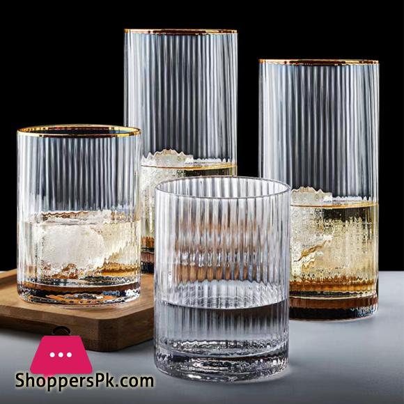 ROSSEL Crystal Self Linning Easy Grip Drink Glass Set of 6