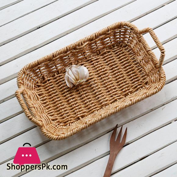 Rattan weaving breakfast snack bread basket household desktop snack basket coffee table candy dried fruit tray fruit basket