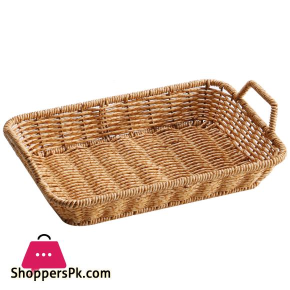 Rattan weaving breakfast snack bread basket household desktop snack basket coffee table candy dried fruit tray fruit basket