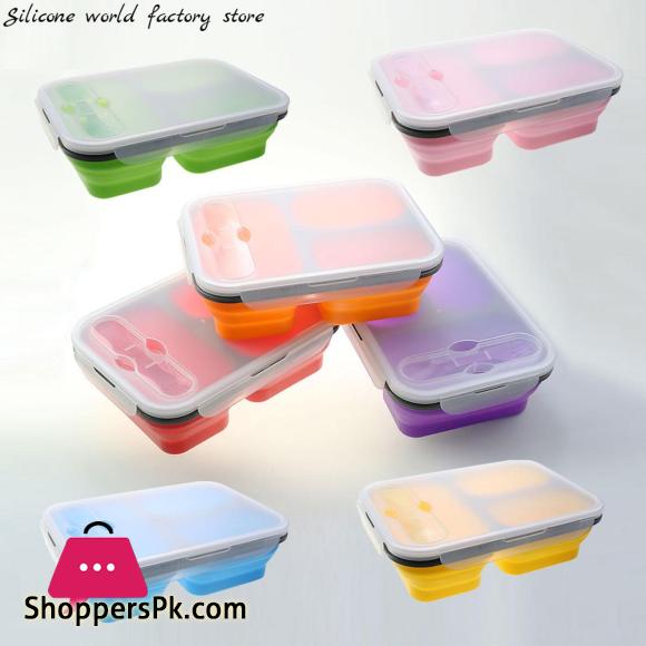Silicone Collapsible Portable Lunch Box Folding Lunchbox Eco-Friendly 1300ml
