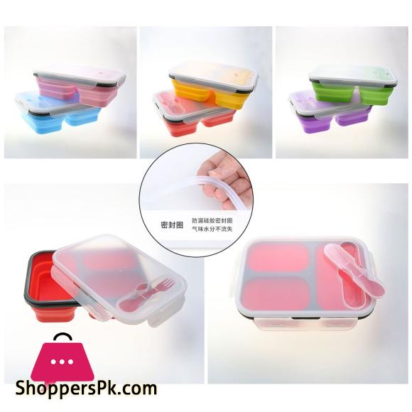 Silicone Collapsible Portable Lunch Box Folding Lunchbox Eco-Friendly 1300ml