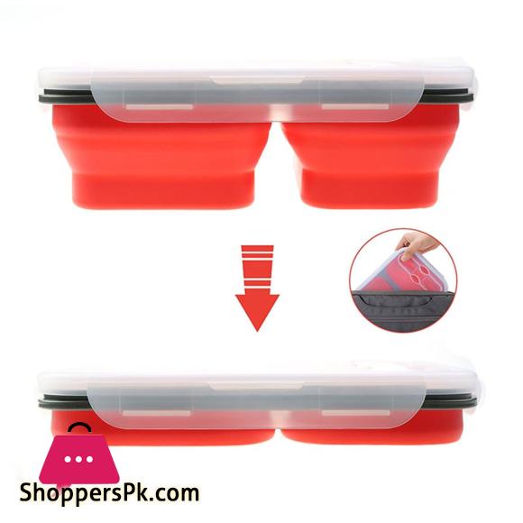 Silicone Collapsible Portable Lunch Box Folding Lunchbox Eco-Friendly 1300ml